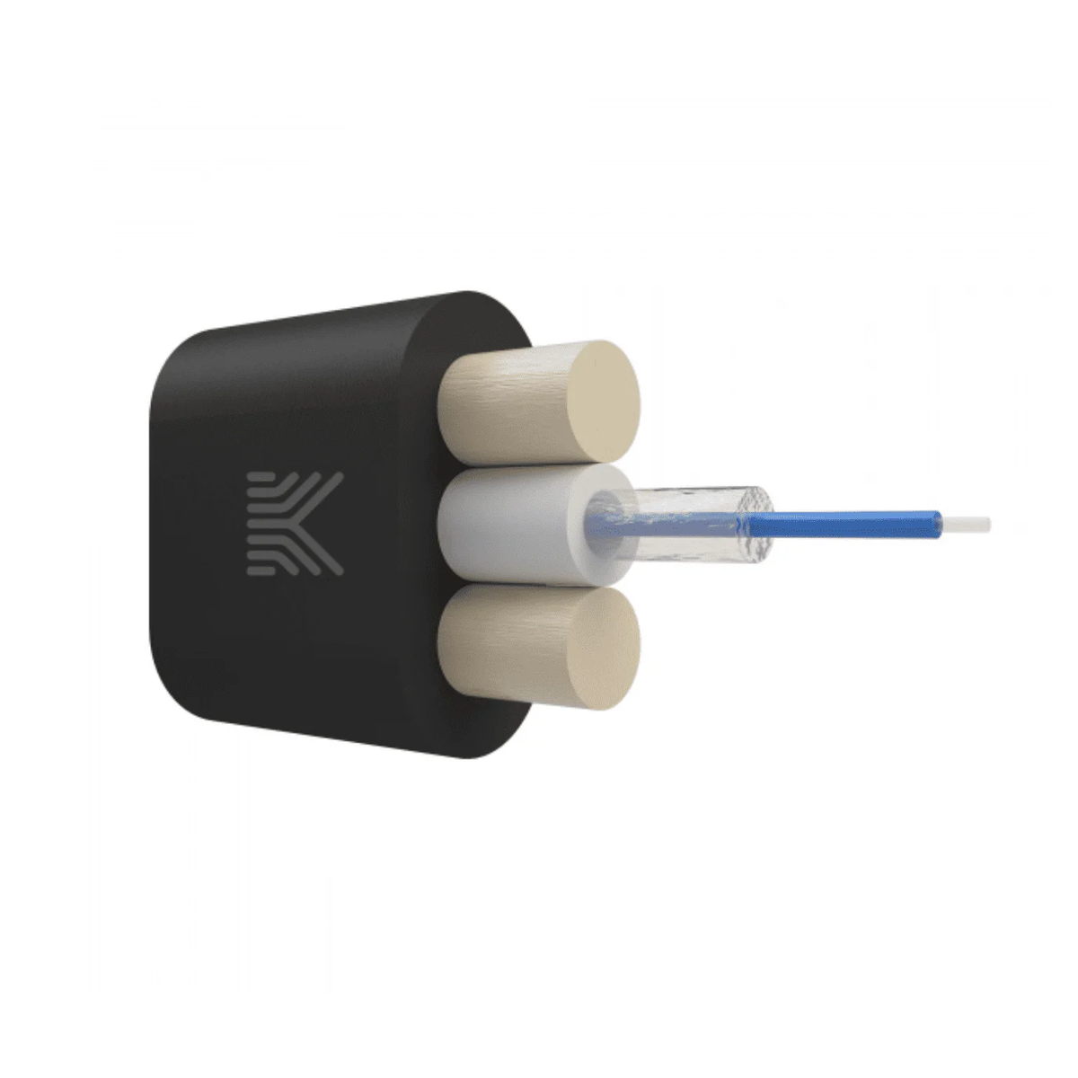 Плоский дроп-кабель 1 волокно G.657.A1, усиленный стеклопрутками, 1.5 кН